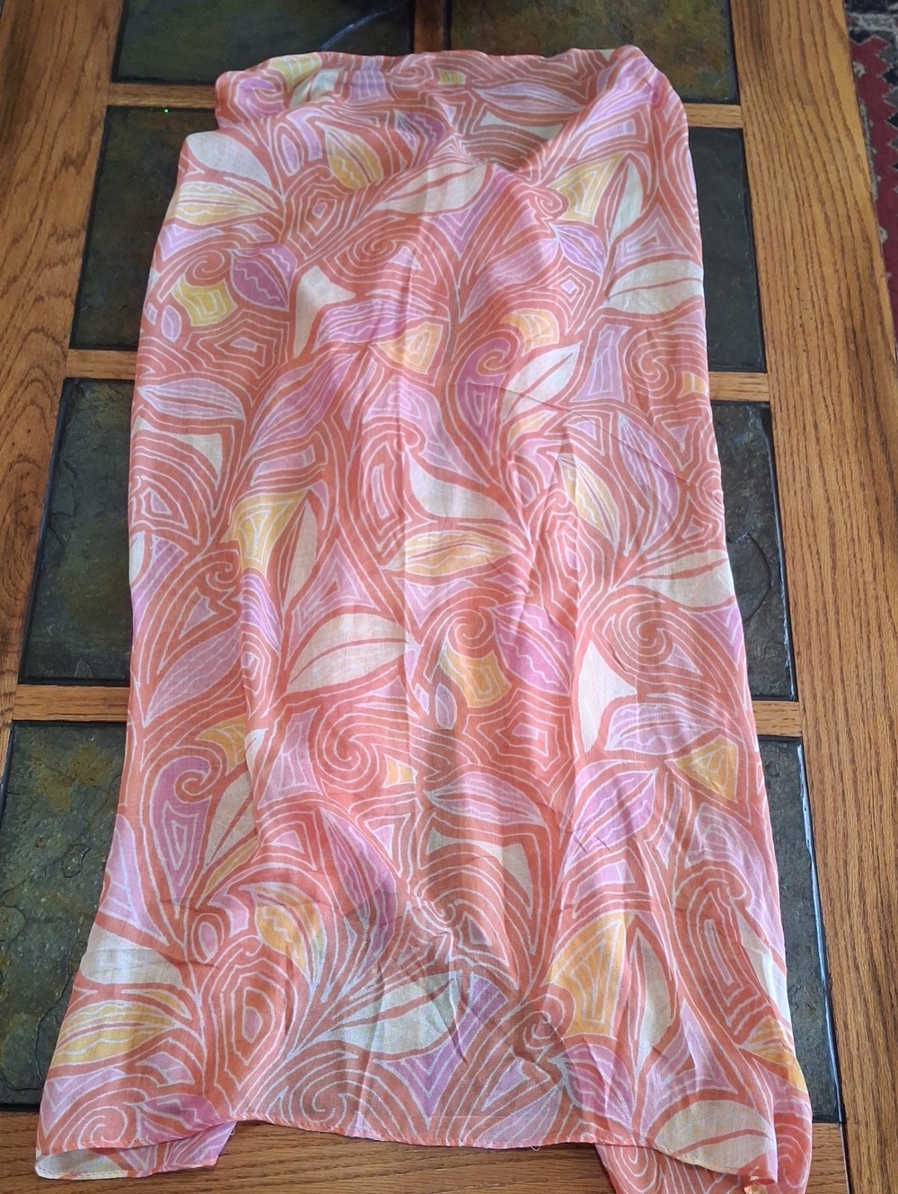 Beach Cover-Up Sarong Wrap in Pink Swirl - Picture 3 of 6